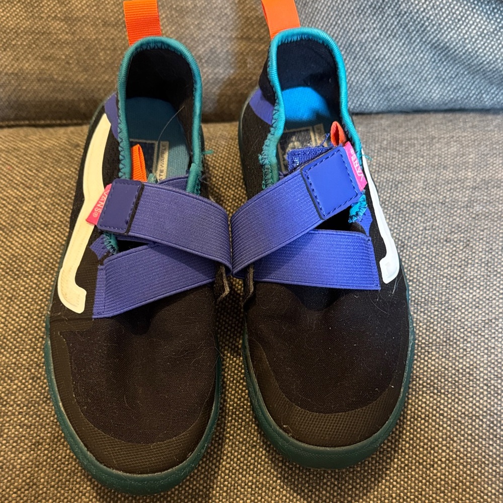 Vans Kids' Sneakers in Black and Blue with Orange Accents